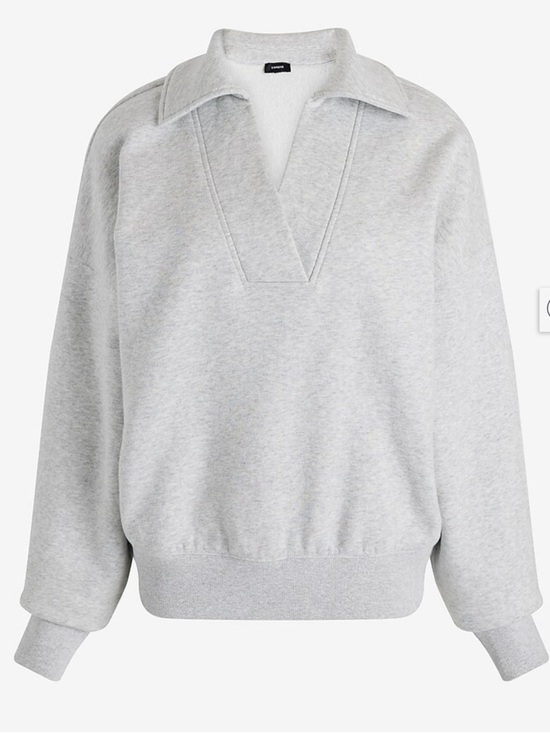 Express Sweaters - Express Relaxed V-Neck Fleece Polo Sweatshirt Size Women’s Small